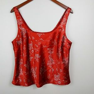 Burgundy red and gray Floral crop top tank top